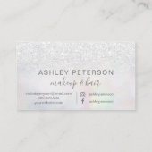 化粧のエレガントなタイポグラフィのグリッターの真珠のnacre 名刺 (裏面)