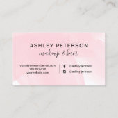 化粧のエレガントなタイポグラフィのピンクのバラの金ゴールドのグリッター 名刺 (裏面)