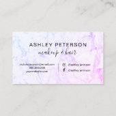 化粧のエレガントなタイポグラフィの大理石のピンクのグリッター 名刺 (裏面)
