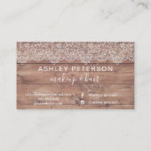 化粧のエレガントなタイポグラフィの白いレースの茶色木 名刺 (裏面)