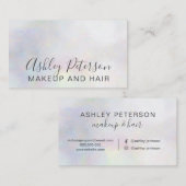 化粧のエレガントなタイポグラフィの白い真珠のnacre 名刺 (正面/裏面)