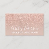 化粧のエレガントなタイポグラフィの赤面のばら色の金ゴールドのグリッター 名刺 (正面)