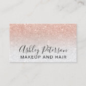 化粧のエレガントなタイポグラフィの銀のばら色の金ゴールドのグリッター 名刺 (正面)