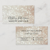 化粧のエレガントなタイポグラフィライト金ゴールドのバラのグリッター 名刺 (正面/裏面)