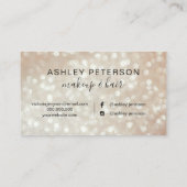 化粧のエレガントなタイポグラフィライト金ゴールドのバラのグリッター 名刺 (裏面)