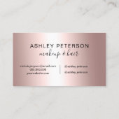 化粧のエレガントな金属大理石のばら色の金ゴールドのグリッター 名刺 (裏面)