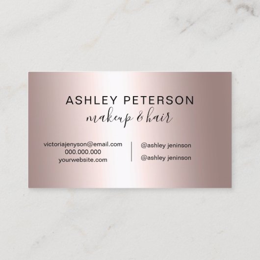 化粧のエレガントな金属大理石のばら色の金ゴールドのグリッター 名刺 (裏面)