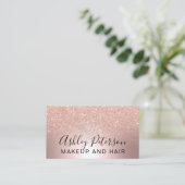 化粧のエレガントな金属大理石のばら色の金ゴールドのグリッター 名刺 (スタンド正面)
