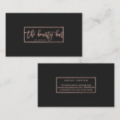 化粧のカスタムなタイポグラフィのシンプルなのどのばら色の金ゴールド 名刺 (正面/裏面)