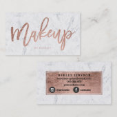 化粧のカスタムのばら色の金ゴールドのタイポグラフィの白の大理石 名刺 (正面/裏面)