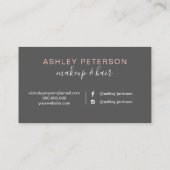 化粧のキットの写真の毛の化粧のタイポグラフィ 名刺 (裏面)