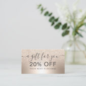 化粧のシックな金ゴールドのグリッターグラデーションな金属ホイルのギフト 割引カード (スタンド正面)