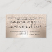 化粧のシックな金ゴールドのグリッターグラデーションな金属ホイルのギフト 割引カード (裏面)