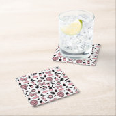 化粧のステッカーパターン スクエアペーパーコースター (インサイチュ)