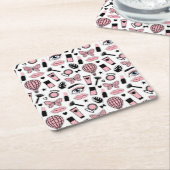 化粧のステッカーパターン スクエアペーパーコースター (アングル)