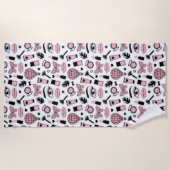 化粧のステッカーパターン ビーチタオル (正面)