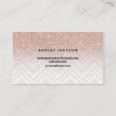 化粧のタイポグラフィののどのばら色の金ゴールドのシェブロン 名刺 (裏面)