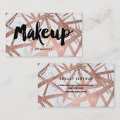 化粧のタイポグラフィののどのばら色の金ゴールドのブラシの大理石 名刺 (正面/裏面)