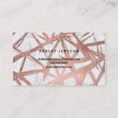 化粧のタイポグラフィののどのばら色の金ゴールドのブラシの大理石 名刺 (裏面)