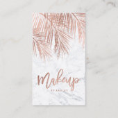 化粧のタイポグラフィのばら色の金色やし自由章の木の葉の大理石 名刺 (正面)