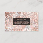 化粧のタイポグラフィのばら色の金色やし自由章の木の葉の大理石 名刺 (裏面)