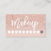 化粧のタイポグラフィの赤面のばら色の金ゴールドのパンチカード10 ロイヤリティカード (正面)