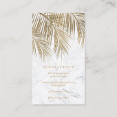 化粧のタイポグラフィの金色やし自由章の木の葉の大理石 名刺 (裏面)