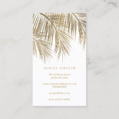 化粧のタイポグラフィの金色やし自由章の木の葉の白 名刺 (裏面)