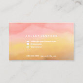 化粧のタイポグラフィのbohoのグラデーションな水彩画 名刺 (裏面)