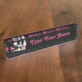 化粧のデザインのカスタマイズ可能な名札 デスクネームプレート (側面)