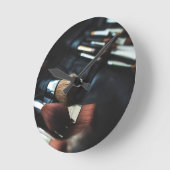 化粧のブラシ-美しいのプリント ラウンド壁時計 (傾斜)