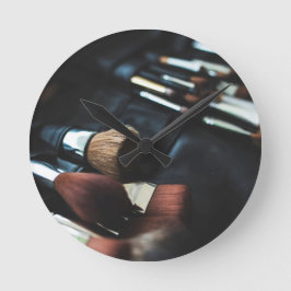 化粧のブラシ-美しいのプリント ラウンド壁時計