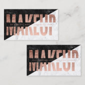 化粧のブロックによって切り取られるばら色の金ゴールドのタイポグラフィの大理石 名刺 (正面/裏面)