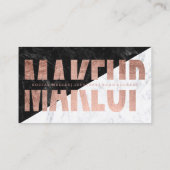 化粧のブロックによって切り取られるばら色の金ゴールドのタイポグラフィの大理石 名刺 (裏面)