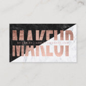 化粧のブロックによって切り取られるばら色の金ゴールドのタイポグラフィの大理石 名刺 (正面)