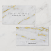 化粧のモダンでエレガントな金ゴールドホイルの大理石パターン 名刺 (正面/裏面)