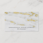 化粧のモダンでエレガントな金ゴールドホイルの大理石パターン 名刺 (裏面)