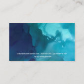 化粧のモダンでシックな青緑の水彩画 名刺 (裏面)