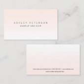 化粧のモダンでシンプルな赤面のピンクの白いグラデーション 名刺 (正面/裏面)