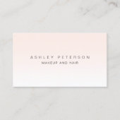 化粧のモダンでシンプルな赤面のピンクの白いグラデーション 名刺 (正面)