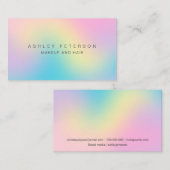 化粧のモダンなパステル調のレーザー光線写真虹色のグラデーション 名刺 (正面/裏面)