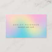 化粧のモダンなパステル調のレーザー光線写真虹色のグラデーション 名刺 (正面)