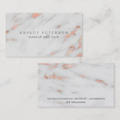 化粧のモダンのばら色の金ゴールドホイルの大理石パターン 名刺 (正面/裏面)