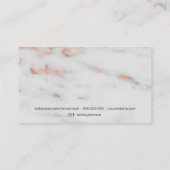 化粧のモダンのばら色の金ゴールドホイルの大理石パターン 名刺 (裏面)