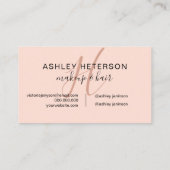 化粧のモノグラムの原稿の大理石のばら色の金ゴールドのグリッター 名刺 (裏面)