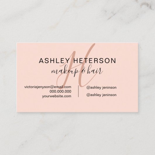 化粧のモノグラムの原稿の大理石のばら色の金ゴールドのグリッター 名刺