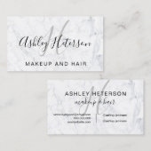 化粧のモノグラムの大理石の最小主義のエレガントな原稿 名刺 (正面/裏面)