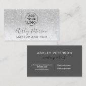 化粧のロゴのタイポグラフィの大理石の銀のグリッター 名刺 (正面/裏面)