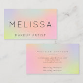 化粧の一流のレーザー光線写真パステル調のガーリーなタイポグラフィ 名刺 (正面/裏面)
