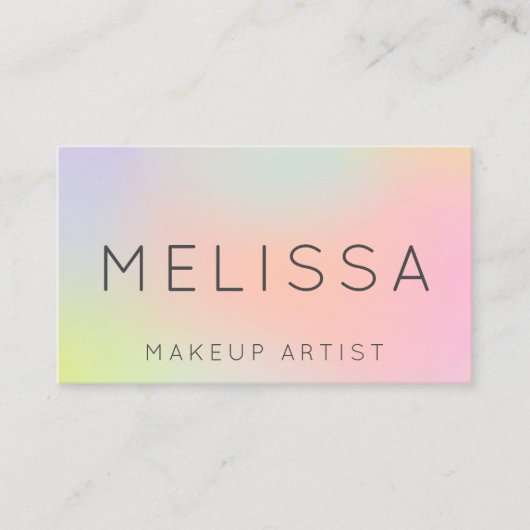 化粧の一流のレーザー光線写真パステル調のガーリーなタイポグラフィ 名刺 (正面)